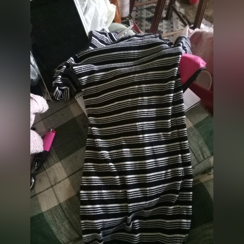 Black n white striped dress